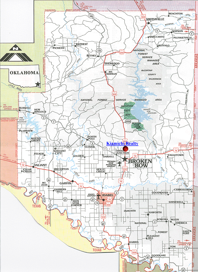 McCurtain County Area Map